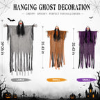 3PCS Hanging Skeleton Ghost  LED Red Eye Grim Reapers