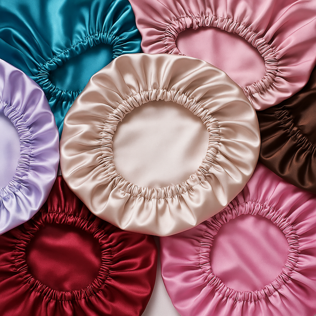 Satin Bonnet for Sleeping Silky Bonnet Cap Large Double Layer Reversible Adjustable Sleep Bonnet