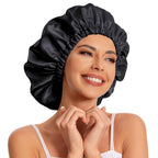 Satin Bonnet for Sleeping Silky Bonnet Cap Large Double Layer Reversible Adjustable Sleep Bonnet