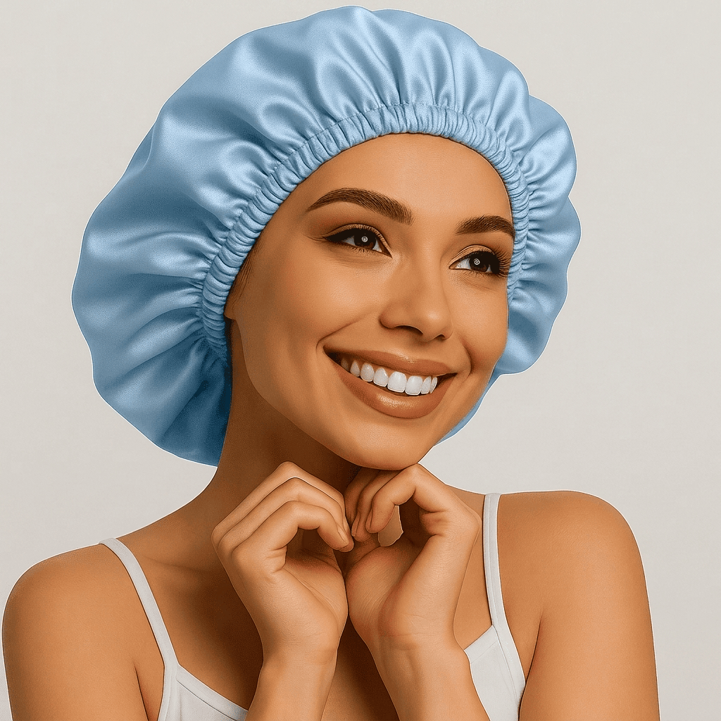 Satin Bonnet for Sleeping Silky Bonnet Cap Large Double Layer Reversible Adjustable Sleep Bonnet